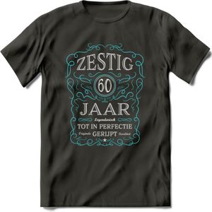 60 Jaar Legendarisch Gerijpt T-Shirt | Lichtblauw - Grijs | Grappig Verjaardag en Feest Cadeau Shirt | Dames - Heren - Unisex | Tshirt Kleding Kado | - Donker Grijs - M