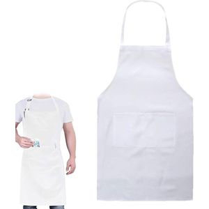 Verstelbare Schorten voor Mannen - Professioneel en Verstelbaar - Geschikt voor Barbecueavonden - Buiten en Keuken - Wit 3XL