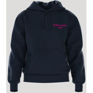 Björn Borg Essential 1 Trui Met Capuchon Dames Hoodie - Maat L - Donkerblauw - Vrouwen Trui