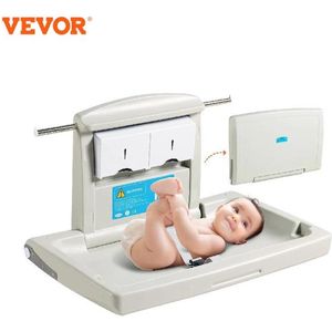Wise ® Wandkleedstation -Horizontale -Opvouwbare- Luier- Verschoontafel- Veiligheidsbanden - Hangende -Staven - Pasgeborenen