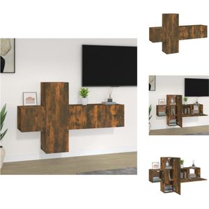 vidaXL Klassieke Televisiekastenset - TV-meubel - Wandgemonteerd - 80x30x30 cm - 30.5x30x90 cm - 30.5x30x30 cm - Kast