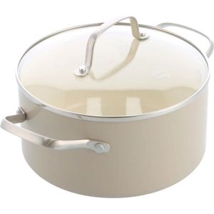 GreenChef Nordics Crème Kookpan met deksel 20cm/3.1L - inductiegeschikt - alle warmtebronnen - ovenbestendig tot 160°C - keramische anti-aanbaklaag - PFAS-vrij