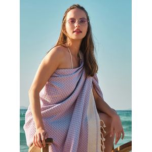 Unyqoos® Veelzijdige Katoenen Handdoek voor Strand, Sauna, Yoga en Meer in Lichtpaars en Pastelgroen