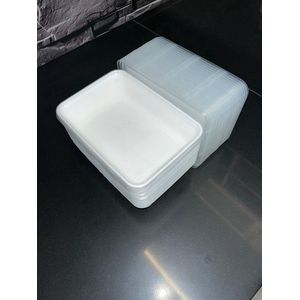 Set van 25 Stuks - 500 ML Prep-Meal Vershoudbakjes Wit - Vershouddoos - Meal Prep Bakjes Met Deksel - Magnetron Bakjes - 500 ML - Wit - 25 stuks - 500 cc - Vaatwasserbestendig - BPA Vrij - Duurzaam - Herbruikbare Bakjes