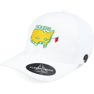 Hatstore- Hackers Golf Logo White Delta Flexfit - Pins & Stripes Cap