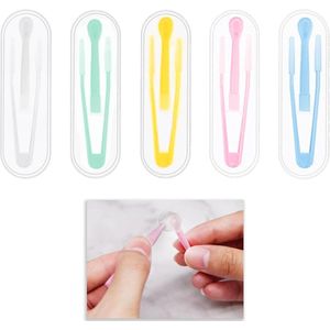 Allecto Plus - 5-delige Contactlenzen-pincetten set in Meerkleurig Kunststof - Handig voor Thuis en Onderweg - Eenvoudig en Veilig in Gebruik - Voor het Inzetten en Verwijderen van Lenzen.