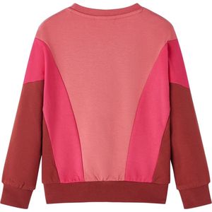 Kindertrui Kleurenblok - Maat 104 - Roze en Henna