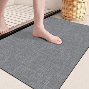 Super absorberende sneldrogende antislip badmat 40 x 60 cm - Donkergrijs