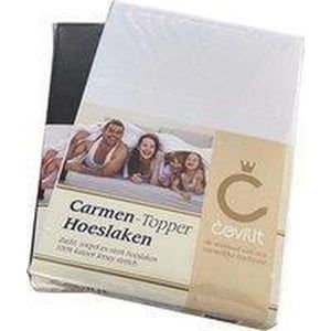 Topper Hoeslaken Carmen 1 persoons Jersey Taupe 90/200