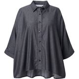 MIAMODA - Dames - Blouse oversized 3/4-vleermuismouwen - Antraciet - Maat 42+