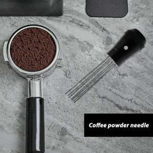 Koffiepoedernaald Roestvrijstalen Poederverdeler Magnetische Dennenpoedernaald - EspressoaccessoiresKoffiemixer - Afneembare Koffieaccessoires (Zwart)