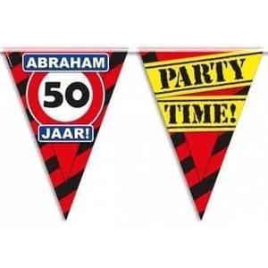 3x Abraham 50 jaar vlaggenlijn waarschuwingsbord 10mtr