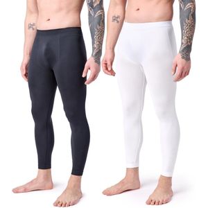 Ladeheid Heren Thermobroek 2 Pack - Sport - Lang - Sporbroek - Polyamide – Zwart/Wit – S - LA-LA40-260-TMPM-2B