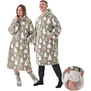 PINE - Oversized Hoodie - 70x110 cm - Hoodie & deken in één - unisex - Abbey Stone - groen - 1 stuk