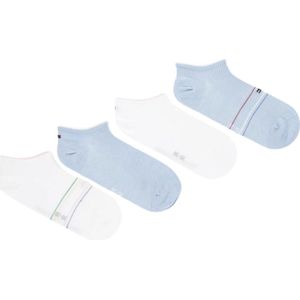 Tommy Hilfiger TH WOMEN SNEAKER 4P RIB SHINE ECOM Sokken - white / blue - Maat 39/42
