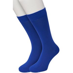 Bonnie Doon Basic Sokken Heren Cobalt Blauw maat 40/46 - 2 paar - Basis Katoenen Sok - Gladde Naden - Brede Boord - Uitstekend Draagcomfort - Perfecte Pasvorm - 2-pack - Multipack - Effen - Cobaltblauw - Cobalt - OL6324012.183
