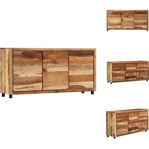 vidaXL Wandkast - Vintage - Massief gerecycled hout - 160 x 38 x 79 cm - 3 deuren - Keukenkast