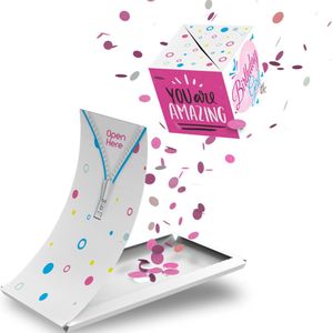 Boemby - Exploderende Confettikubus Wenskaart - Explosion Box - Verjaardagskaart - kaart met Confetti - Happy Birthday - Confetti kaart - Unieke wenskaarten - #3