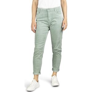 DENIMFY Dames Cord DFLisa tapered Groen L Volwassenen Broek Pantalon