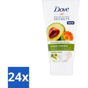 24 x Dove Nourishing Secrets - Handcrème - Avocado olie & Goudsbloem extract - Droge huid -75 ml - Handcreme - Avocado - Goudsbloem - Droge Handen - Hydraterende Creme