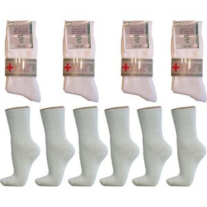 Naft Sokken Zonder Elastiek - 8 paar - Wit - Maat 35-38