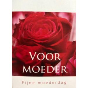 Bloemenkaartje - Cadeau kaartje - Voor Moeder - Bloem - Roos - Rood - 5cm/7cm - 6 stuks