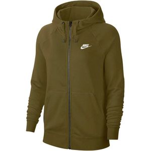 Nike - Essential Full-zip Hoodie W - Damesvest - M - Groen/Bruin