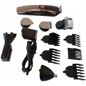 Professionele Baard- en Haartrimmer Set met 10 Opzetstukken