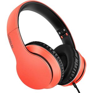 StayPowered Koptelefoon - Ingebouwde Microfoon - Lichtgewicht - Hoogwaardig Materiaal - Ademende Kussens - Oranje/Zwart - 1,5m lange Snoer - Opvouwbaar en Draagbaar - 3,5mm Aansluiting - Levering Sneller dan Aangegeven!