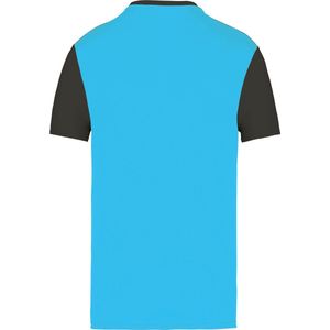 Tweekleurig herenshirt jersey met korte mouwen 'Proact' Turquoise/Dark Grey - M