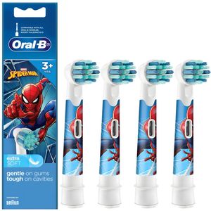 Oral-B EB10-4S Spiderman – opzetborstels – wit – 4 stuks – voor kinderen – origineel – verwijdert tandsteen