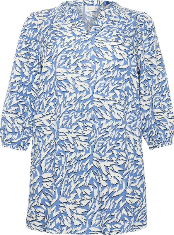 Kaffe - Kaffe Curve - Tuniek - Blauw/wit - Dierprint - Casual Pasvorm