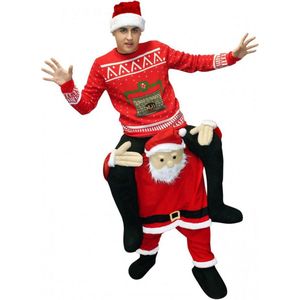 Carnaval Kostuum - Kerstman - Onesize - Carnaval Pak - Halloween Kostuum - Halloween Pak - Feestkleding - Carnaval - Volwassenen - Carnavalskostuum Heren - Piggyback