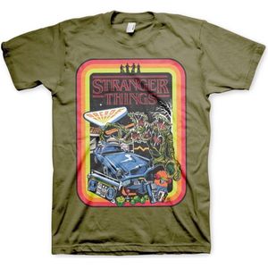 Stranger Things Heren Tshirt -L- Retro Poster Groen