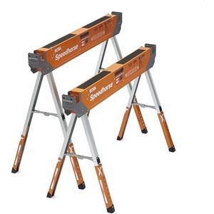 Verstelbare Zaagbok met Metaal Top - 30-36 Inch Hoogte, 2 Stuks Heavy Duty Constructie