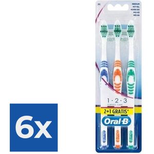 Oral-B Tandenborstel  Classic 123 Medium 3 Stuks - Voordeelverpakking 6 stuks