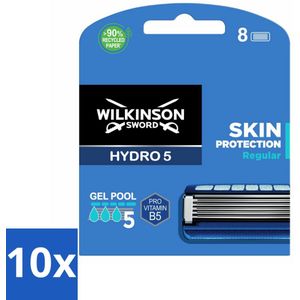Wilkinson Sword - Navulmesjes - Hydro 5 Skin Protection - Beschermend - 8 mesjes - Bulkverpakking - 10 stuks