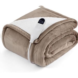 Solene Elektrische Warmtedeken 180×130 cm – 6 Warmtestanden – 10 Timerstanden – Automatische Uitschakeling – Oververhittingsbeveiliging – Wasbaar – Dubbelzijdig Zacht
