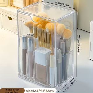 Opbergdoos voor make-upkwasten, tube, schoonheidsmake-up, lippenstiftrek, verdeelde oogschaduw, wenkbrauwkwast, foundationkwast opbergrek