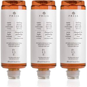 PRIJA vloeibare zeep met ginseng-extract, navulling voor dispenser, VEGAN 360 ml - 3 stuks