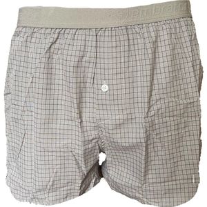 Embrator mannen Boxershort Loose Fit geweven katoen grijs/wit XXL
