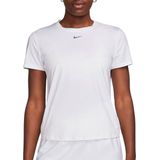 NIKE W NK ONE CLASSIC DF SS TOP Dames Sporttop - Wit/Zwart - Maat S