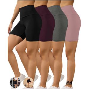 Bovista Biker Short Dames - Korte Legging - Lange Onderbroek - Bikershort - Met Pijpjes - 4 Pcs - Gemengd - Maat XS