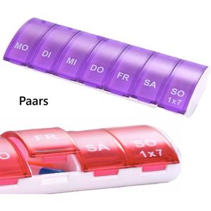 Pillendoosje I Pillendoos I Medicijn Doosje I Pil Box I 7 dagen I 1 Week I Maandag t/m Zondag I Paars