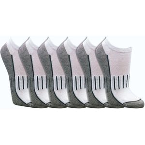 Lage sportsokken | Ademend mesh | Anatomisch gevormd | Kleur: Wit | Aantal: 6 paar