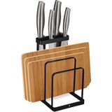 Relaxdays Snijplanken- & messenhouder - aanrecht organizer - snijplankenstandaard - metaal