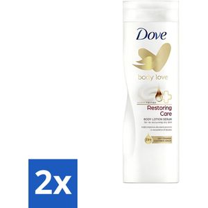 2 x Dove - Bodylotion - Restoring Care - Verzorgend en herstellend - 400 ml - Lichaamslotion - Dove - Hydraterende Lotion - Herstellende Lotion - Droge Huid