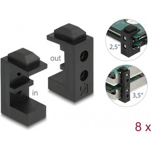 Delock - Harde Schijfhouder - Zwart - Flexibel Plastic - 8 Stuks