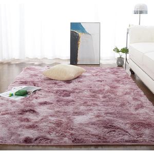 Vloerkleed, woonkamer, shaggy tapijt, hoogpolig, roze, langpolig tapijt, kinderkamer, modern, batik tapijt, jeugdkamer, pluizig tapijt, groot, roze, 120 x 180 cm