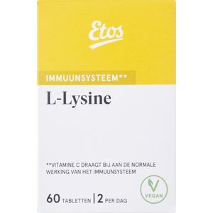 Etos L-Lysine - Vegan - Immuunsysteem - 500 Mg - 180 tabletten (3x60)